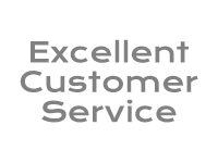 Text saying 'Excellent Customer Service' in gray.