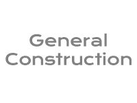 Logo with text 'General Construction' in gray font on white background.