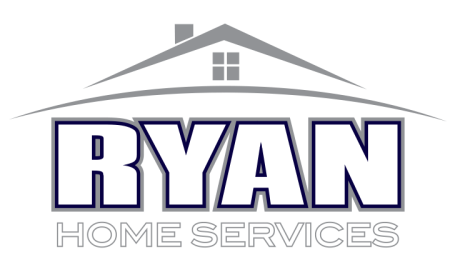 Logo of Ryan Home Services with a house roof design.